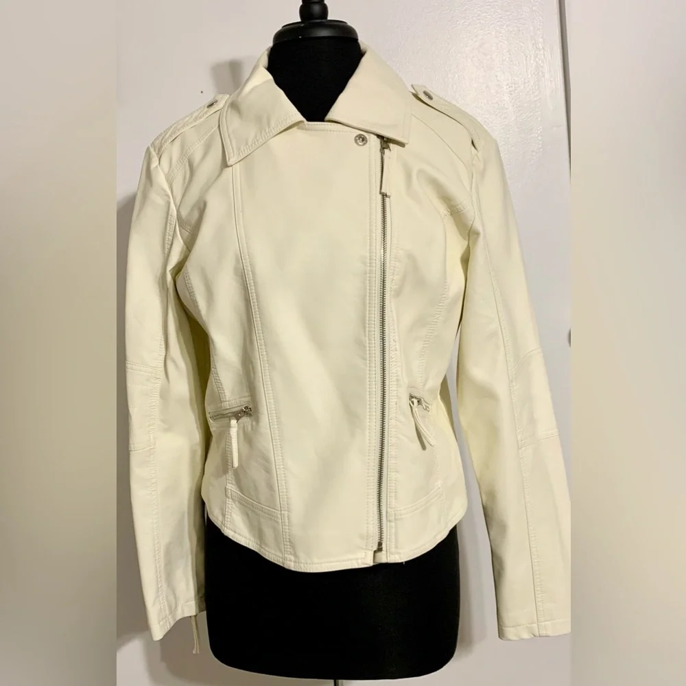 Faux leather wedding jacket coat bride to be happily ever after honeymoon gift - Picture 3 of 14